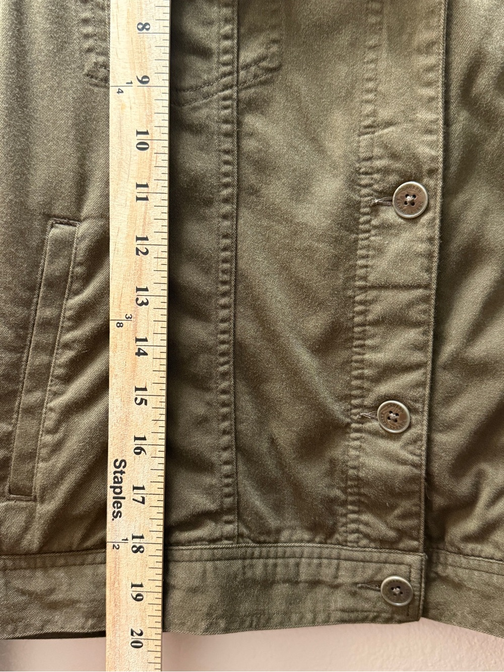 Lauren Ralph Lauren Women's Jacket Sz L Green Cotton Rayon Blend Utility Trucker - Picture 5 of 9